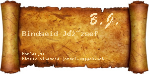 Bindseid József névjegykártya